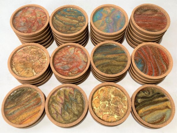 4 Coaster Set - Golds/Copper