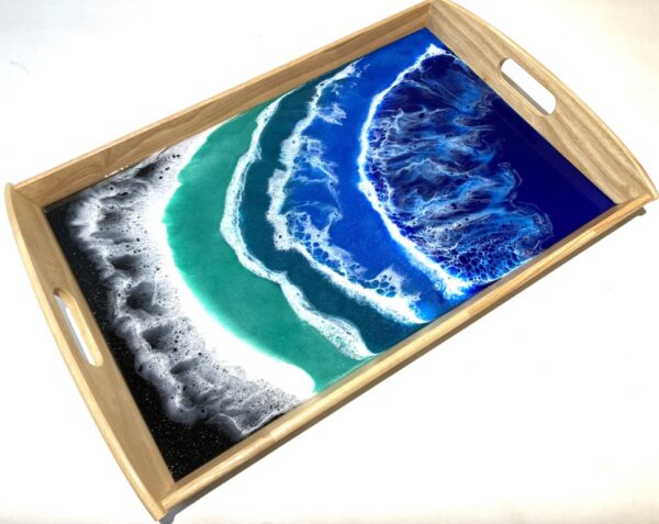 Serving Tray - Black Sand Beach, Foamy Waves