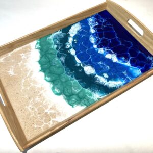 Serving Tray - White Sand Beach, Faceted Waves