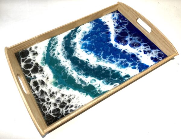 Serving Tray - Black Sand Beach, Faceted Waves